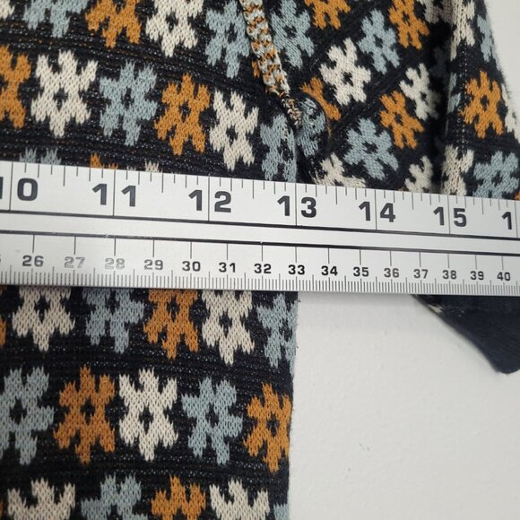 Gimmicks 70s retro vibes half sleeve flower print knit open back sweater xsmall - Picture 6 of 6